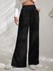 And Womens Autumn Winter New High Waist Casual Pants Solid Corduroy Splice Slit Bottom Pants Women