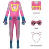 Anime Super Kitties Cat Cosplay Jumpsuit Children Costume Pink Bodysuit Anime Clothes Accessories Ki