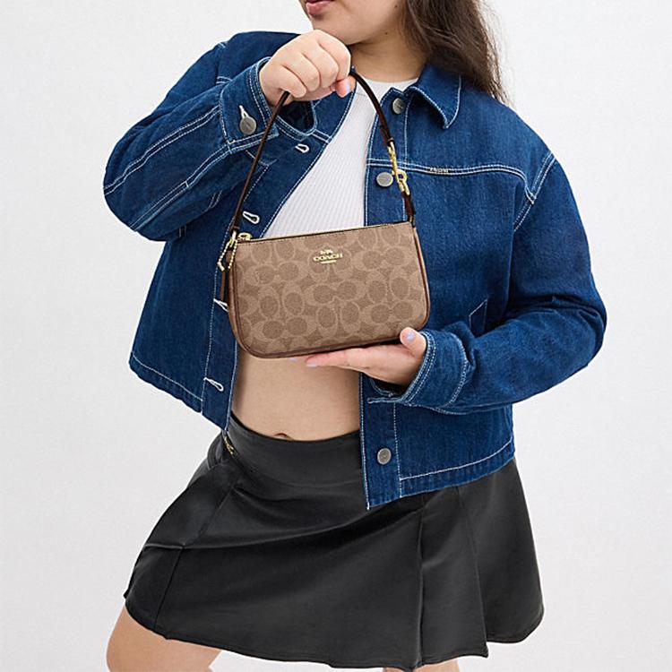 Coach Женская однолямочная сумка-кроссбоди Nolita из искусственной кожи, маленькая, коричнево-желтая и коричневая CW426-IMXHE
