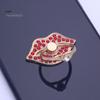 Finger Ring Holder Universal 360 Degree Rotating Metal Rhinestone Lips Shape Phone Ring Buckle Lazy Bracket for Desktop