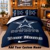 Постельное белье с узором Dallas Cowboys, комплект из 3 предметов, с возможностью добавления имени, простыня и наволочки для домашней спальни