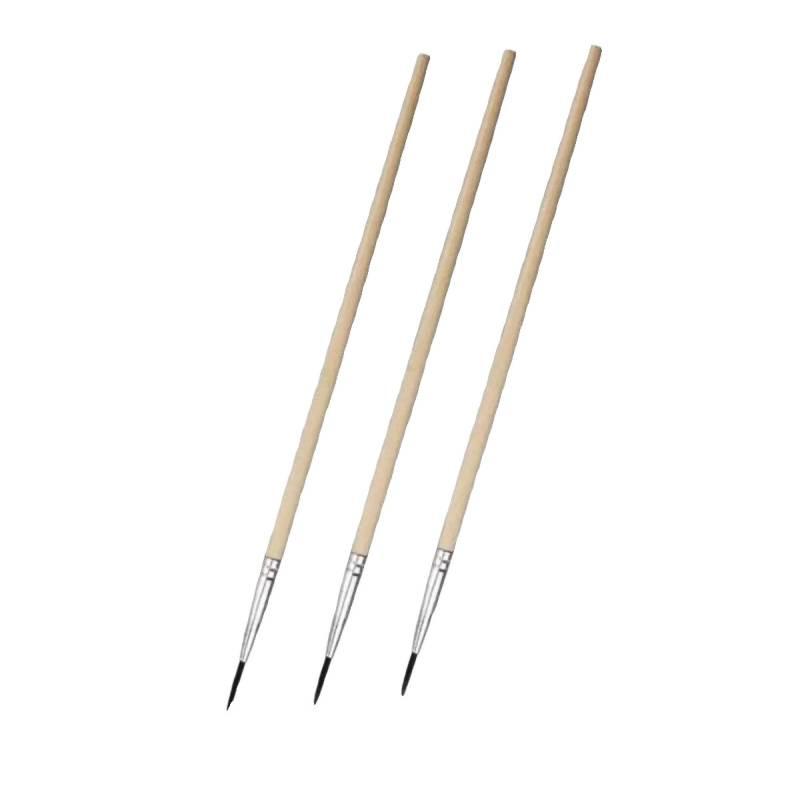 Wood-Handled Fine-Tip Nylon Liner Pen Set for Sketching, Painting, and Outlining