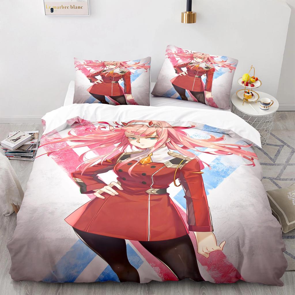 Комплект постельного белья Nwe Darling In The Franxx, покрывало, односпальное, двуспальное, двуспальное, двуспальное, двуспальное, комплект постельного белья, пододеяльник для семьи, 23 шт.