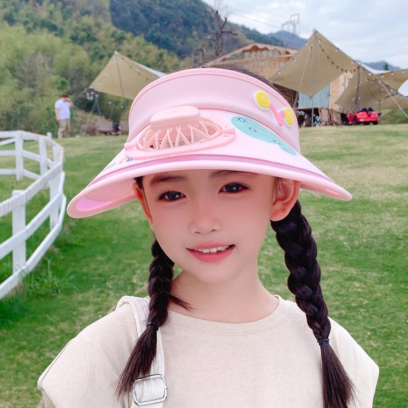 1154 Children's hat with large brim fan empty top hat for boys and girls cartoon cute outdoor sun hat