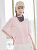 AYIHOLIC CASHMERE Semi-Over Rolled-Up Round Knit