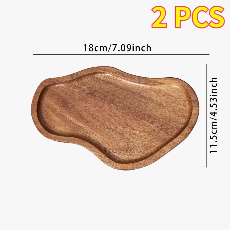 Decorative Peanut Shaped Acacia Wood Tray Heat Resistant Wooden Serving Platter for Household Kitchen Table Daily Food Serving