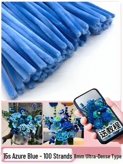 Thickened White Chenille Pipe Cleaners - Mixed Colors for DIY Bouquet Crafts