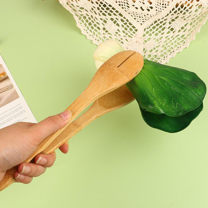 Bamboo Food BBQ Salad Toast Tongs Cake Pastry Tea Clip Clamp Useful Bamboo Cooking Tongs Bread Cake Clip Home Kitchen Tools