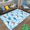 Cartoon Sharks Designed floor mat, suitable as a non-slip mat for the living room or bedroom sofa
