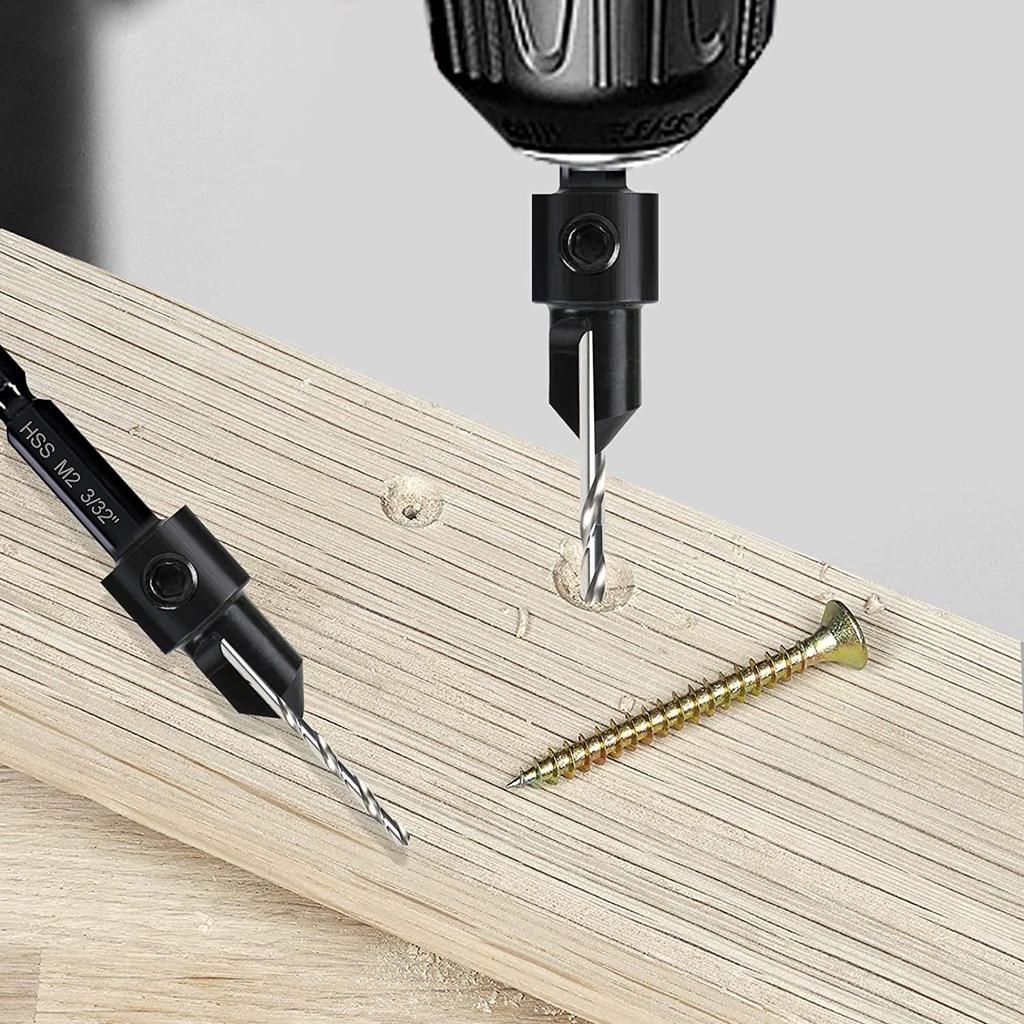 Conical Drill Bit Countersink Woodwork Pilot Holes HSS Universal Counterbore Cutter Screw Aluminum Plastic Carpentry Pilot Hole