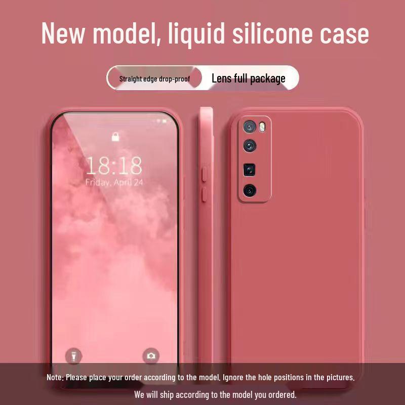 Жидкий силиконовый чехол для Huawei nova7 Pro - Полное покрытие, Защита от падений, Однотонный, Мягкий для кожи Защитный чехол