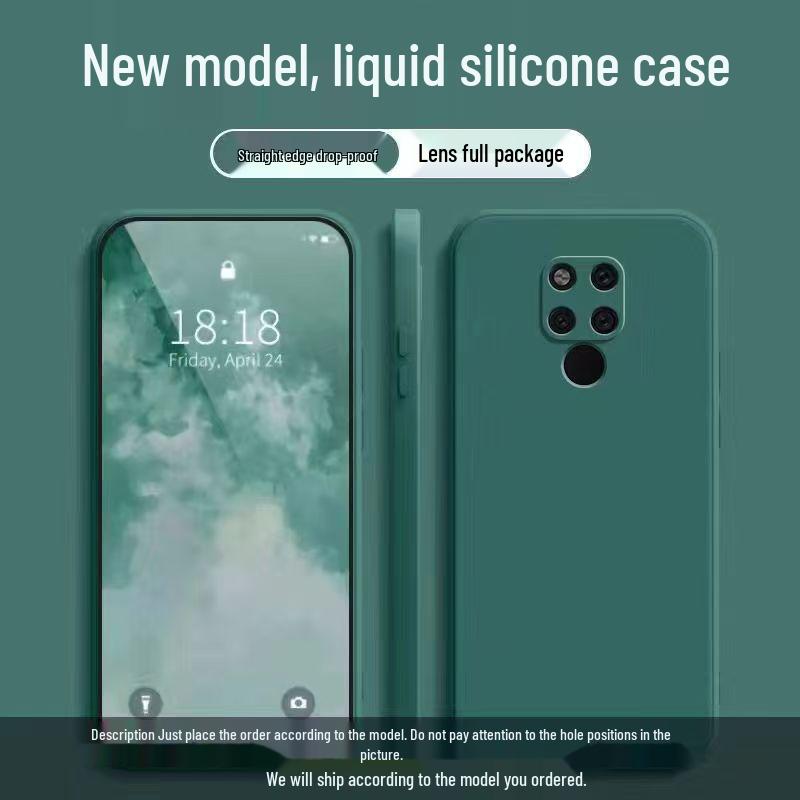 Чехол для Huawei Mate20X из жидкого силикона, противоударный, с полным покрытием - Однотонный, приятный для кожи, защитный