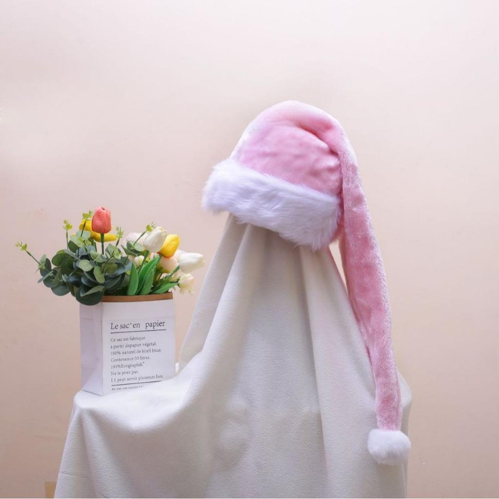 Шапка Санты с длинным хвостом, Доступно несколько цветов, Забавная рождественская шапка для рождественской вечеринки, Праздничное украшение, Подарок для взрослых и детей