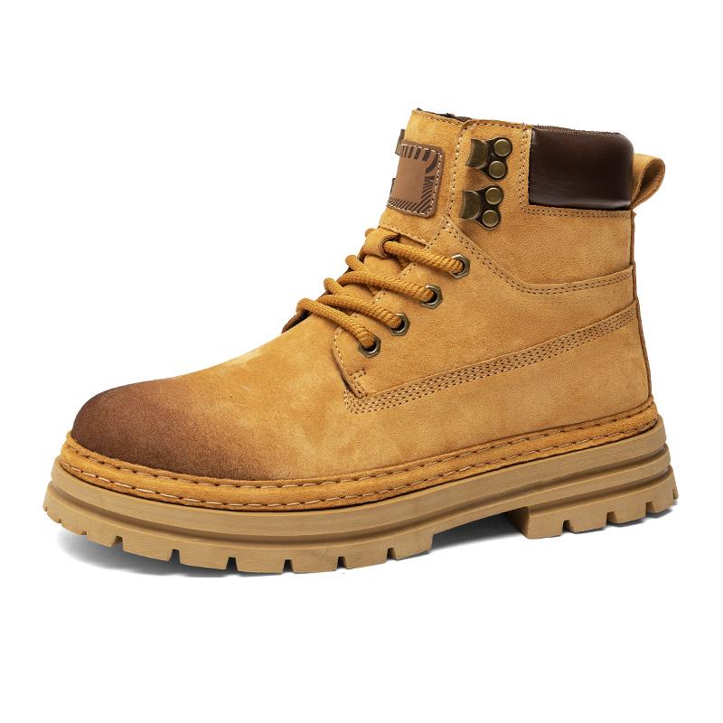 Vintage Style Men Suede Leather Motorcycle Boots High Quality Male Walking Shoes Non-Slip Versatile Motorcycle Boots Ankle Boots