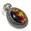 Ammolite Gemstone Handmade 925 Sterling Silver Jewelry Pendant 2.21" K3J14