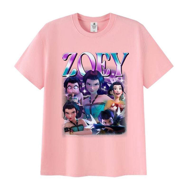 Zoey Huntrix Kpop Demon Hunters 2025 Graphic T Shirts Men Women Retro High Quality Fashion T-shirt Casual Oversized Cotton Tees