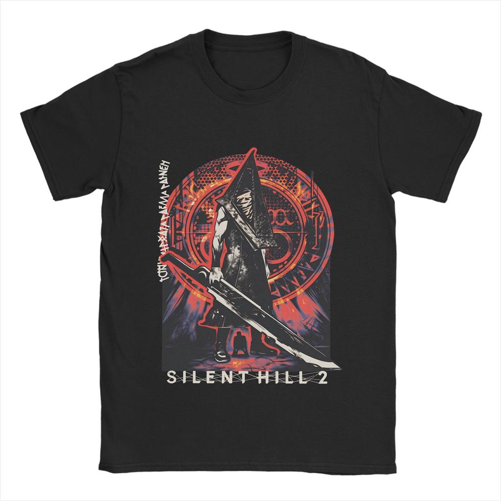 Men's SILENT HILL Pyramid Head T-Shirts 100% Cotton Clothes Beach Street Style Short Sleeve T Shirt O Neck Tshirt Plus Size