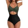 Leopard One Piece Swimsuit 2025 New Halter Push Up Swimwear Women Swimsuit Bathing Suit Beachwear Monokini Female Swimming Suits