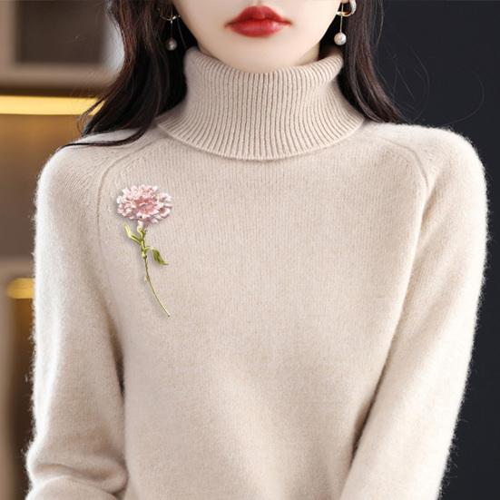 Модная женская брошь-гвоздика, простая элегантная эмалированная заводская тонкая работа, блестящая брошь-корсаж, аксессуары для костюма