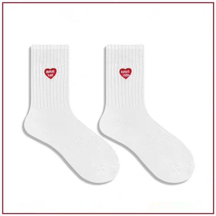 Трендовые брендовые носки с вышивкой «Love» на подошве, спортивные носки в стиле Ю Вэньле, парные носки из чистого хлопка средней длины
