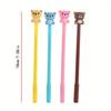 Back To School Season 10pcs 0.5mm Creative Cartoon Bear Gel Pen Cute Exam Black Water Pen Office Supplies Signature Pen