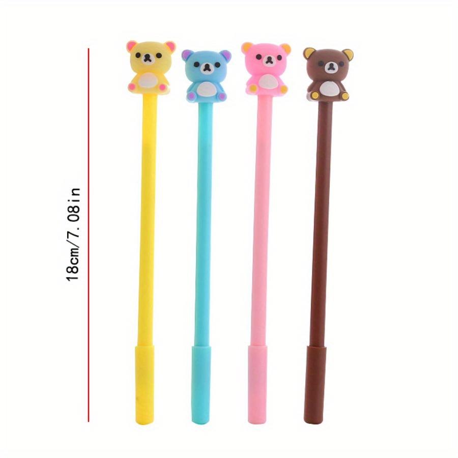 Back To School Season 10pcs 0.5mm Creative Cartoon Bear Gel Pen Cute Exam Black Water Pen Office Supplies Signature Pen