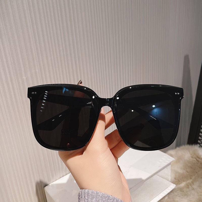 Vintage Style Square Sunglasses Woman Big Frame Black Glasses Uv Protection Eyewear For Men Driving Hiking Sunglass Uv4000