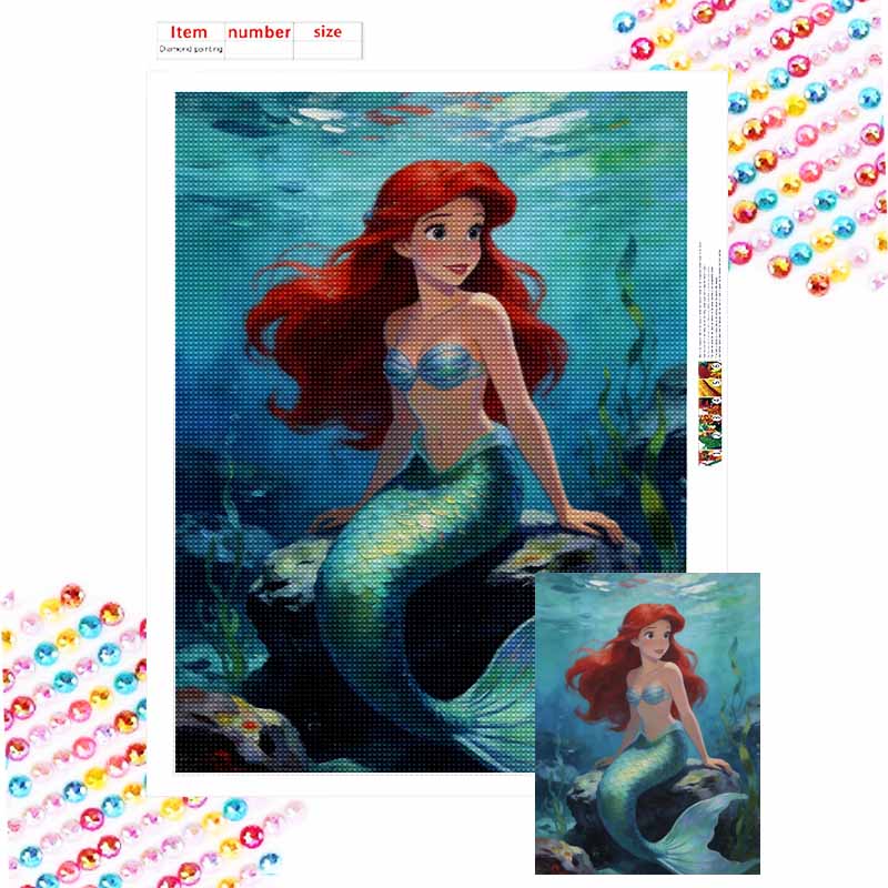 Disney Русалочка Ариэль Алмазная Живопись Мозаика Набор Ручная работа diy5D Домашний Декор Подарок