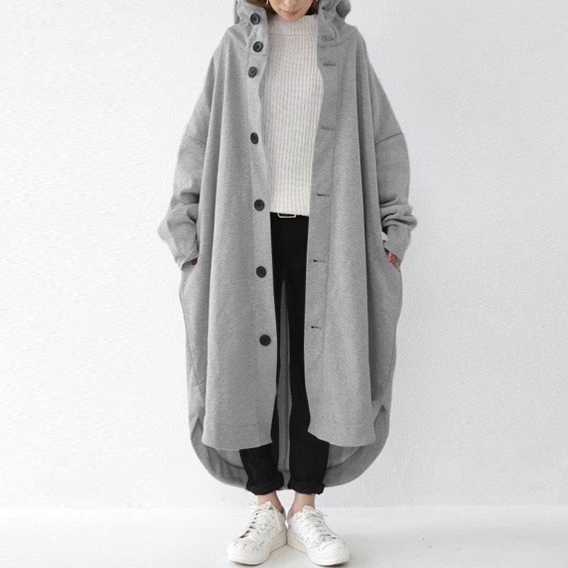 Women's Clothing Windbreaker Coats Coats European and American Coats Women's Hooded Mid-Length Coats