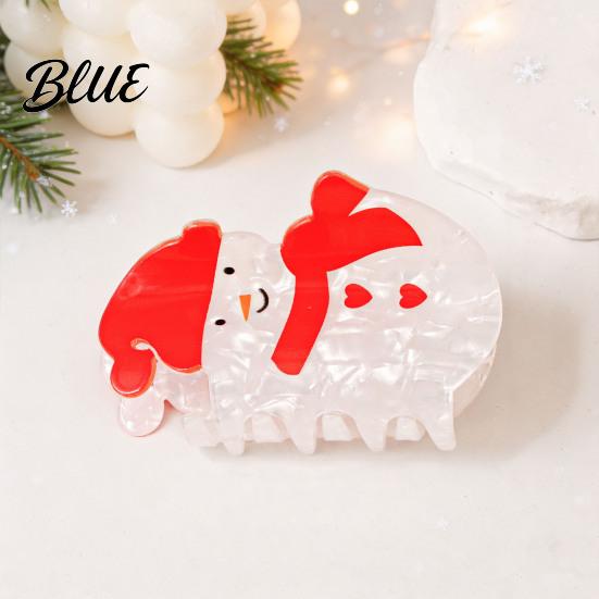 Holiday Gift for Her Hair Claw Clip Women, Cute Christmas Patterns Non-Slip Strong Hold Clips Shark Clip, Lightweight Decorative Barrettes Party