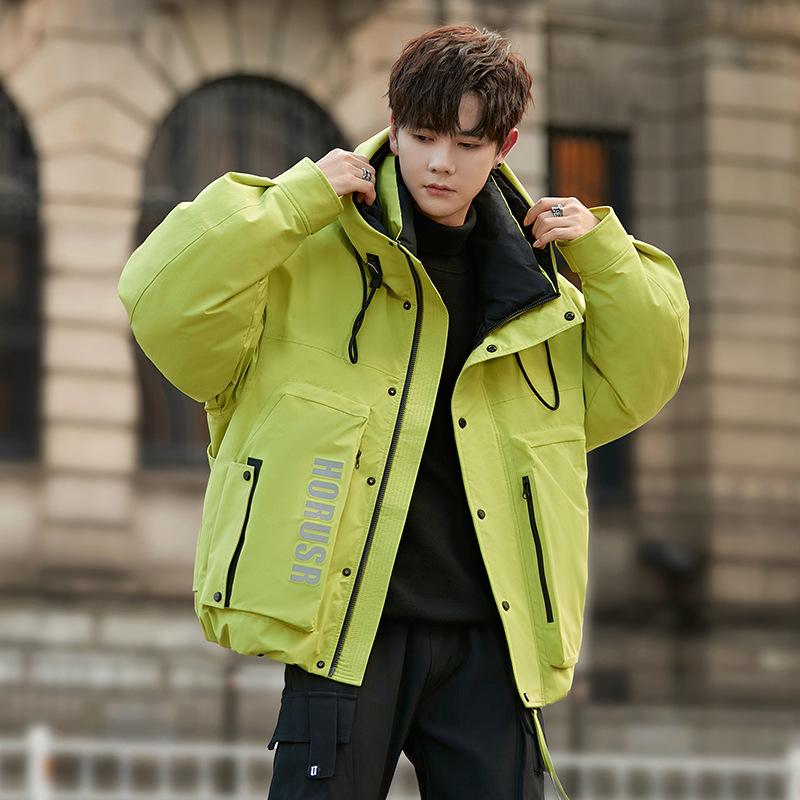 Down Jacket Men's Short Winter Winter Winter Hooded Casual Warm Cold Duck Down Handsome