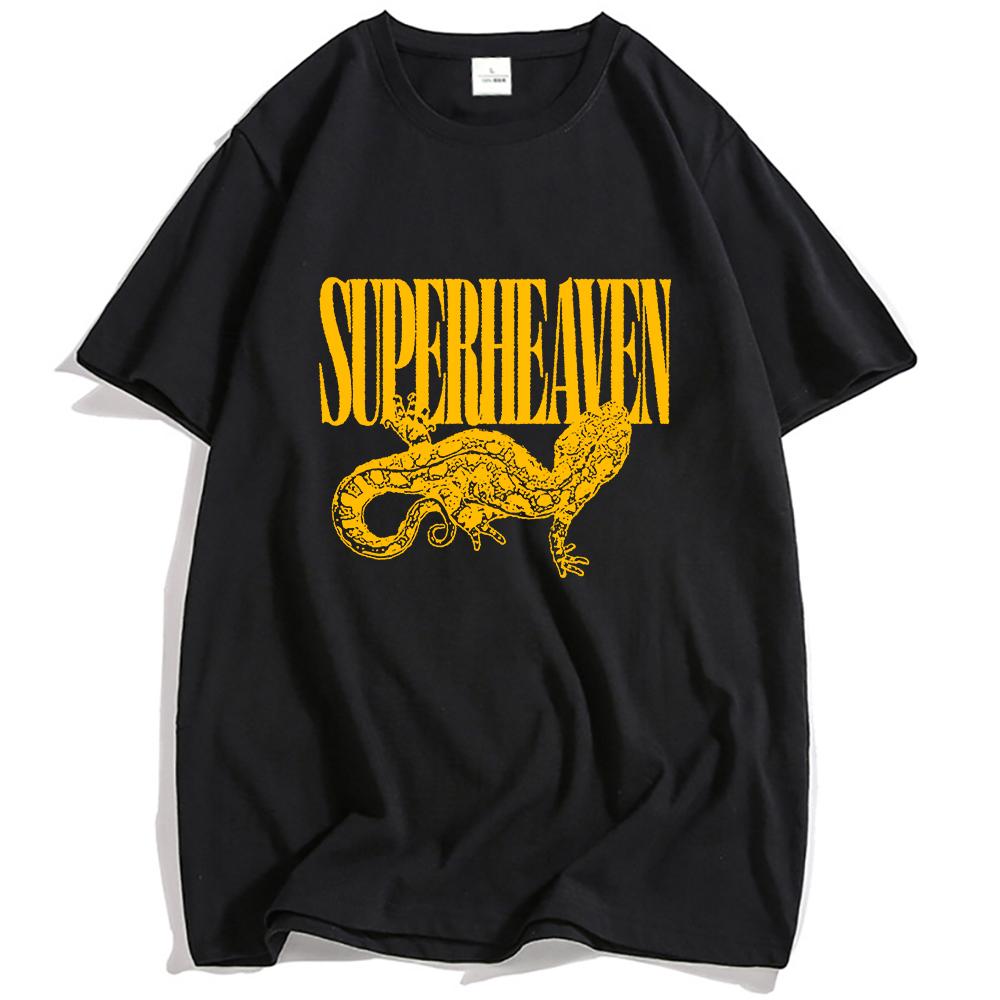 SUPERHEAVEN Футболка Саламандра Летняя Мужская Женская Одежда С Коротким Рукавом Хлопковая Футболка Рок-группа Хип-Хоп Уличная Одежда Футболка с Принтом