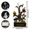 Halloween Pumpkin Spooky Tree with Lights Delicate Halloween Table Tree Pumpkin Ghost Tree Gifts for Families Friends