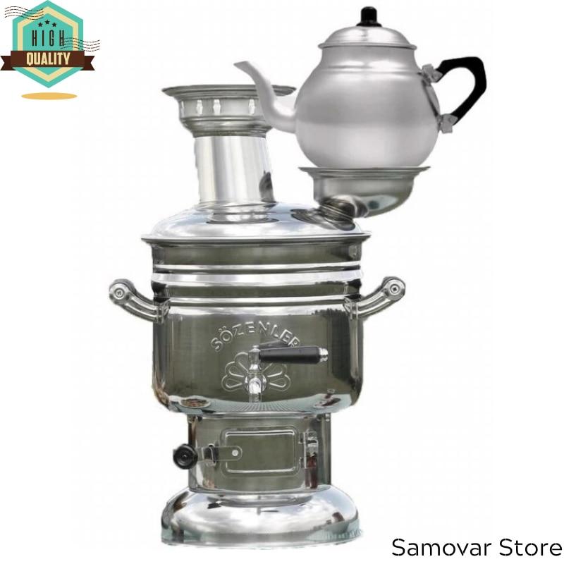 Самовар из нержавеющей стали Подогреватель чайника для кемпинга Чайный набор Оборудование для кемпинга Кофеварка