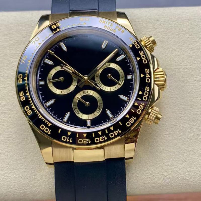Мужские автоматические механические часы Rolex Daytona 40 мм, многофункциональные, с инкрустацией бриллиантами.