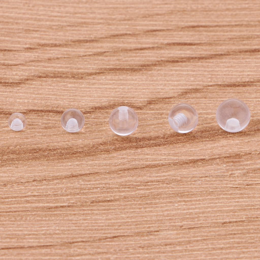50 Pieces Body Piercing Jewelry Replacement Balls Clear Acrylic  1.2 X 3mm