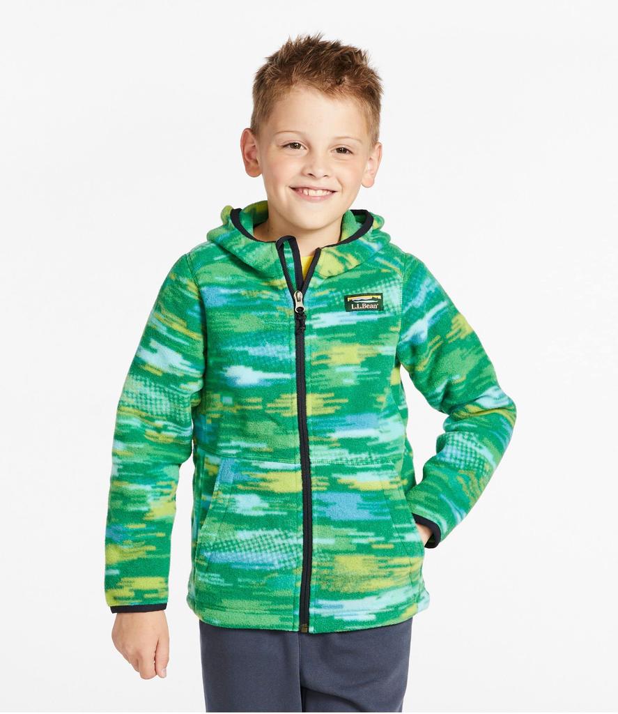 LL Bean Mountain Classic Fleece Big Size Kelly Digi 1000112687 Kids' Hoodie, Print, Kids, 8, Green, Camo, Multicolor,