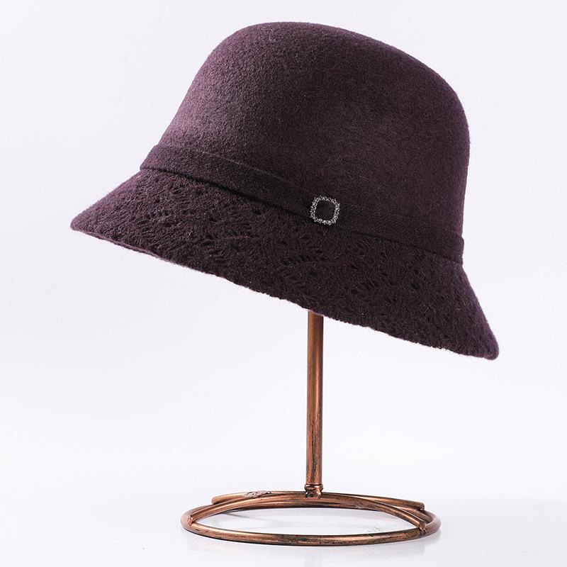 New Wool Basin Hat Women's Autumn and Winter Fashion Mother Bucket Hat Temperament Fleece Warm Top Hat