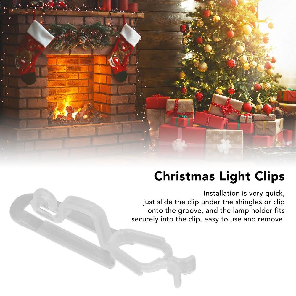 60Pcs White/Black Christmas Light Clips 1.8 x 2 x 8.5cm Outdoor Light Clips  Outdoor