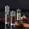 Salt and Pepper Grinder Set - Clear Acrylic Manual Spices Mills, Perfect For Sea Salt and Peppercorns, Kitchen Accessories