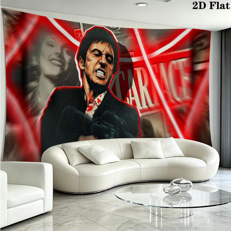 Scarface Wall Tapestry Aesthetic Wall Hanging Printed Fabric Blanket Decorative Tapestries for Bedroom Living Room Home Decor