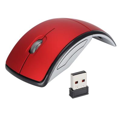 Беспроводная мышь Smart Slim Mini Портативная 2.4G Беспроводная мышь с USB-приемником для офисного ноутбука, компьютера, планшетаКрасный
