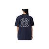 New Era Серия MLB Нью-Йорк Янкис Логотип Большой Летняя Американская Футболка с Коротким Рукавом Унисекс Топы Темно-Синий 12715369
