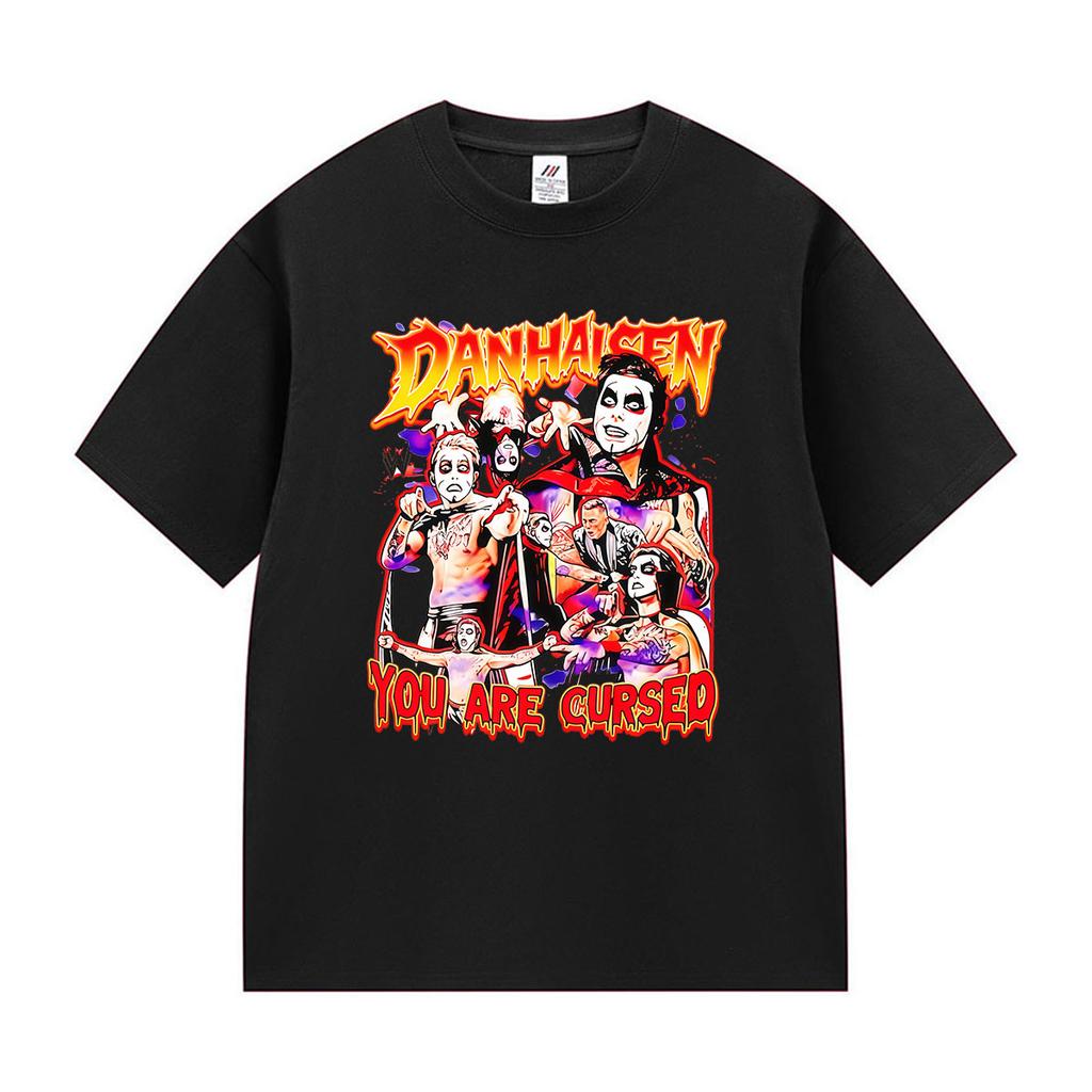 2026 Hot Danhausen You Are Cursed Graphic T Shirt Mens Vintage Fashion Cotton Short Sleeve Tshirt Hip Hop Punk Clothing Tshirt