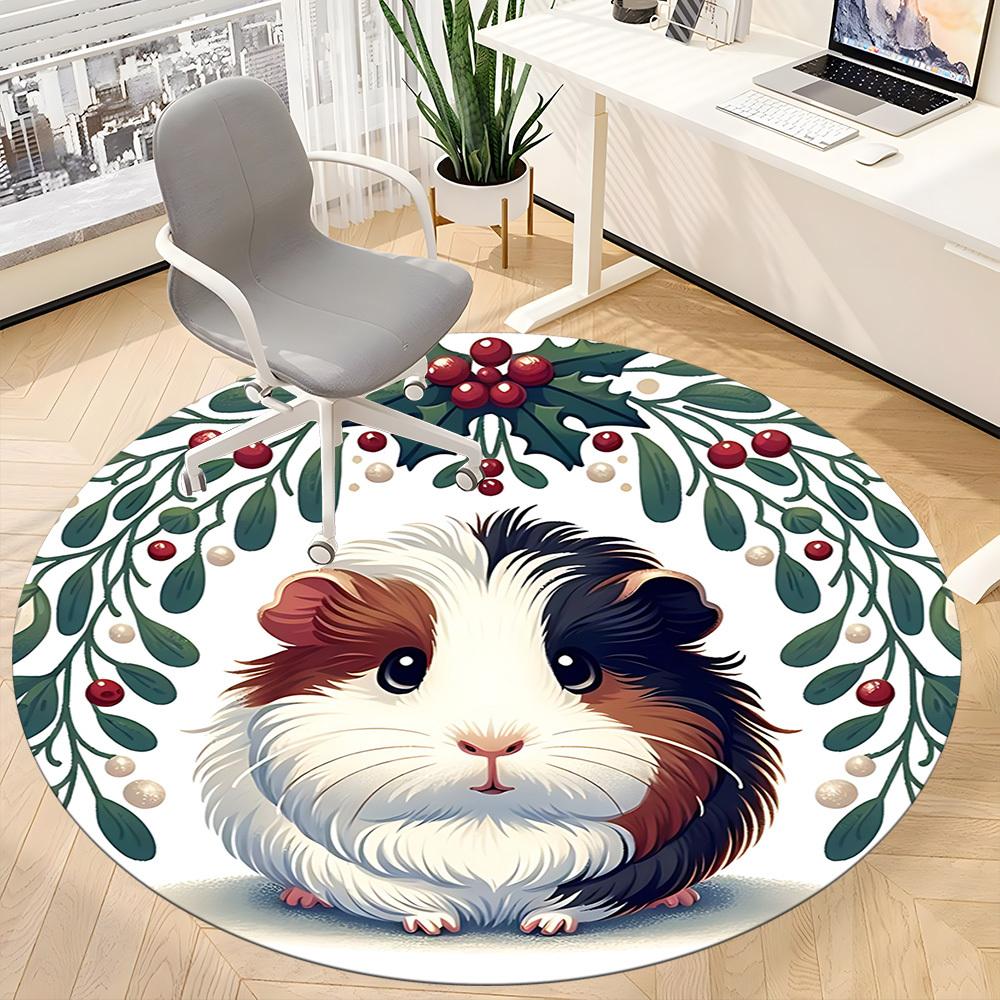 1pc Guinea Pig Wreath Chair Carpet for Office Machine Washable Rug for Office, Good Gift for Family or Friends yy251225231