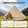 Canvas Bell Tent, 4 Seasons 5 m/16.4 ft Yurt Tent, Canvas Tent for Camping with Stove Jack, Breathable Tent Holds up to 8 People, Family Camping