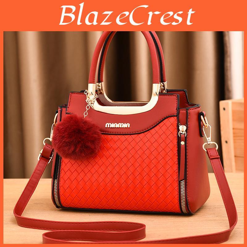 Chic Fashionable Pu Woven Bucket Bag For Women With Soft Handles And Versatile Design