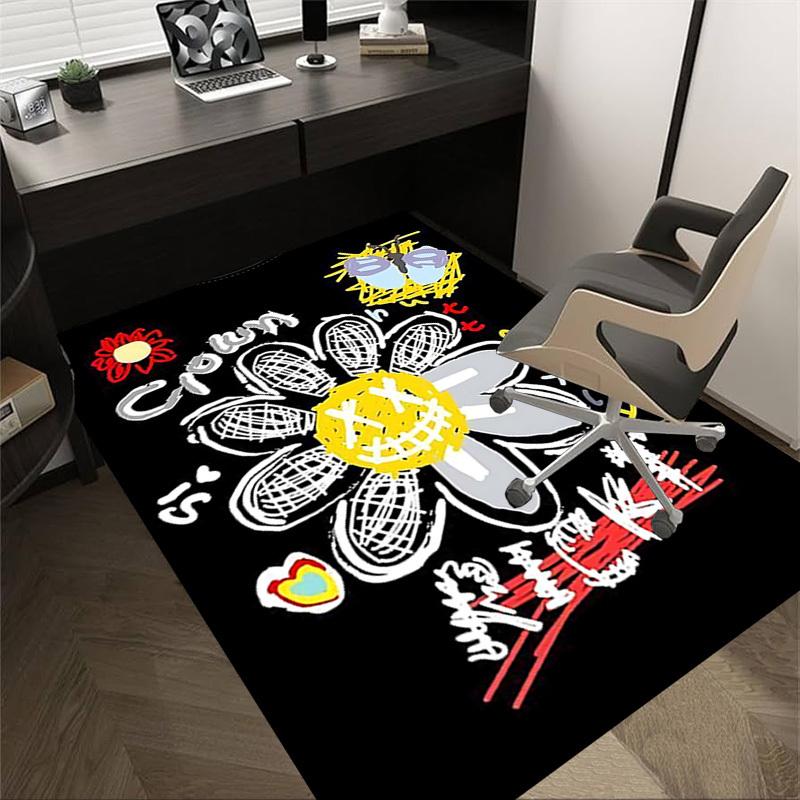 1pc Crown Butterfly Home Office, Durable Polyester Floor Mat with Easy, Office Decor, Urban Style, Nonslip Backing