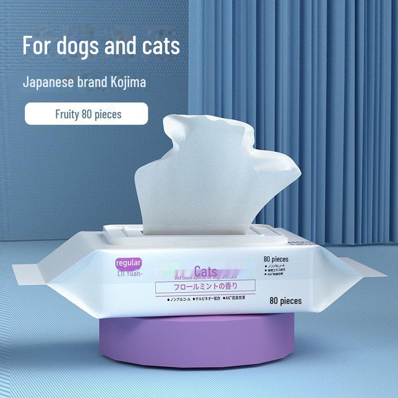 Влажные салфетки Kojima Pet для кошек, котят и собак – дезодорирующее очищающее средство без мытья