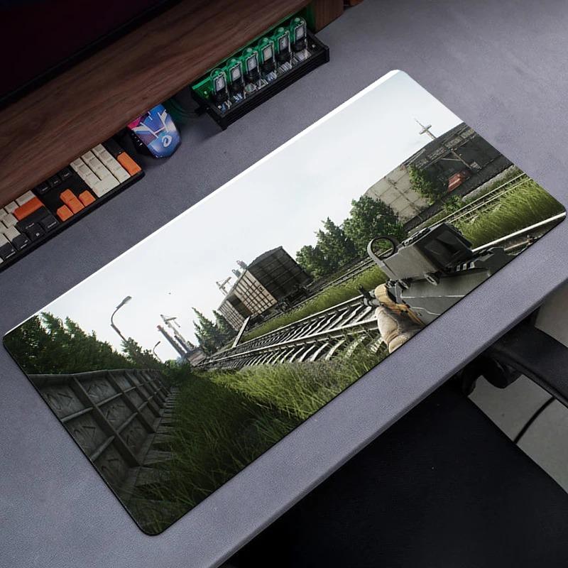 Игровой коврик для мыши Escape From Tarkov со сшитыми краями, для офисного компьютерного стола, клавиатуры, ноутбука и домашнего стола, нескользящая резиновая основа